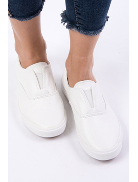 Pantofi Dama Sport Cu Elastic Running Albi