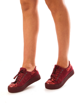 Pantofi Sport Dama Cu Siret Stralucitor Powerful Grena