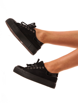 Pantofi Sport Dama Cu Siret Stralucitor Powerful Negri