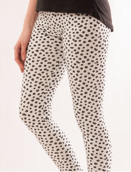 Pijama Dama Cu Imprimeu Monday Alb Si Negru
