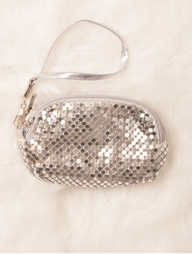 Portofel Dama Paietat Mini Glow Argintiu