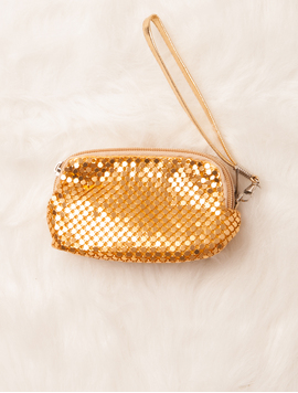 Portofel Dama Paietat Mini Glow Auriu