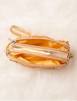 Portofel Dama Paietat Mini Glow Auriu