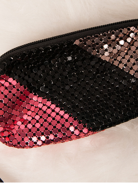 Portofel Dama Paietat Glow Negru Si Roz