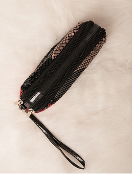Portofel Dama Paietat Glow Negru Si Roz