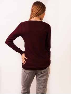 Pulover Dama Cu Model In Fata Grena