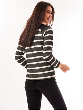 Bluza Dama In Dungi Moments Negru Si Alb