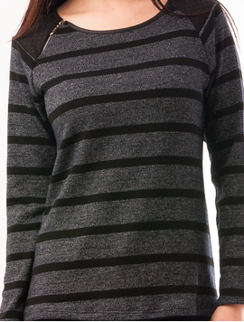 Bluza Dama In Dungi Moments Bleumarin Si Negru