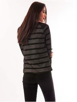 Bluza Dama In Dungi Moments Gri Si Negru