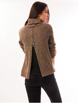 Pulover Dama Cu Model In Zig-Zag Tender Maro