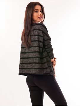 Pulover Dama Cu Colier Blanket Negru