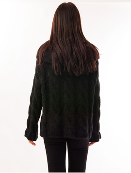 Pulover Dama Cu Guler Amplu Casual Sunday Negru