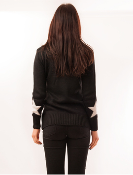 Pulover Dama Cu Stele Sky Negru
