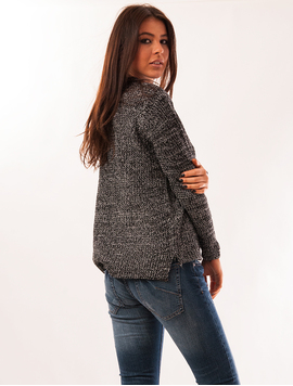 Pulover Dama Inspicat Tiger Negru