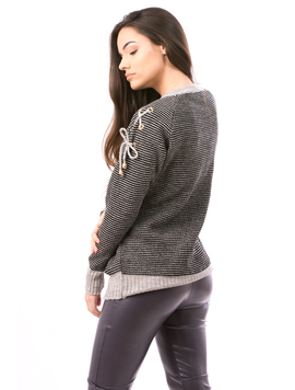 Pulover Dama SholderBow Negru