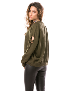 Pulover Dama TornSweater Kaki