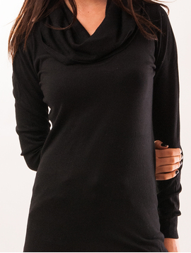 Pulover Dama Lung Cu Guler Amplu King Negru