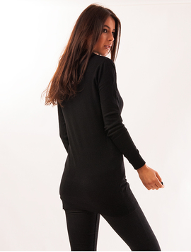 Pulover Dama Lung Cu Guler Amplu King Negru