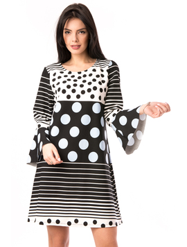Rochie Lejera Cu Buline Dots Me Alb Si Albastru
