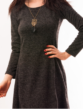 Rochie In Clos Festive Gri Petrol