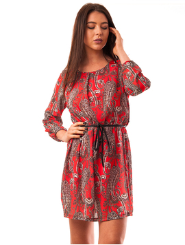Rochie Din Voal Cu Cordon Androgin Rosu