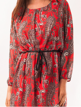 Rochie Din Voal Cu Cordon Androgin Rosu