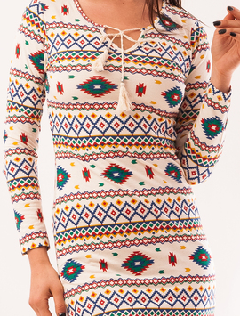 Rochie Cu Imprimeu Traditional Unique Bleumarin Si Rosu
