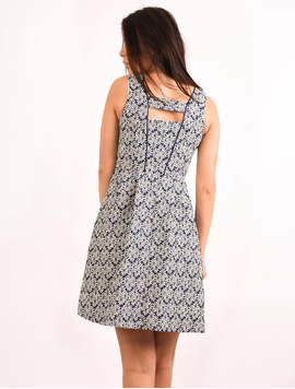 Rochie Cu Pliuri Si Imprimeu Floral Amazing Bleumarin