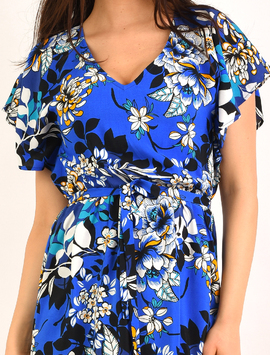Rochie Cu Pliuri Si Cordon Forever Albastra