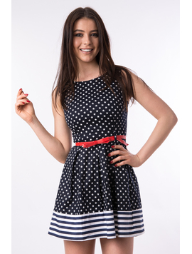 Rochie Cu Pliuri Si Cordon All Stars Bleumarin