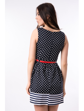 Rochie Cu Pliuri Si Cordon All Stars Bleumarin