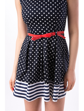 Rochie Cu Pliuri Si Cordon All Stars Bleumarin