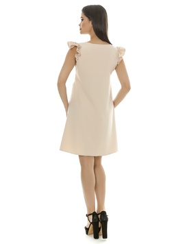 Rochie Cu Volanase Qween Bej