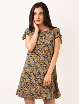 Rochie Casual Afrodisiac Neagru si Mustar