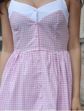 Rochie Dama Plaid Pace White&Pink