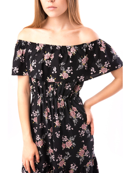 Rochie Cu Volanas ByFlower Negru
