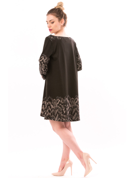 Rochie Dama MostlyBlackFeather Negru Si Auriu