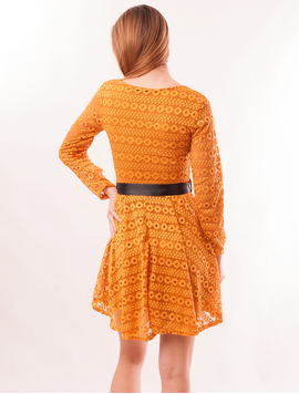 Rochie Din Dantela Cu Cordon Shout Mustar