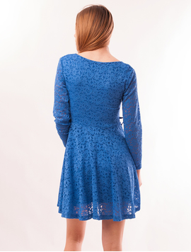 Rochie Din Dantela Cu Model Floral Shout Albastra