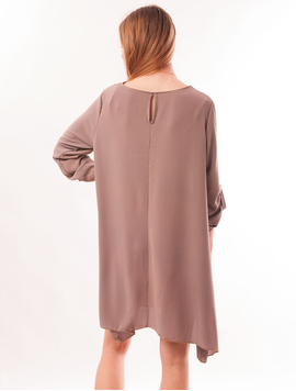 Rochie Din Voal Cu Crapaturi Laterale Si Colier Moonrise Gri