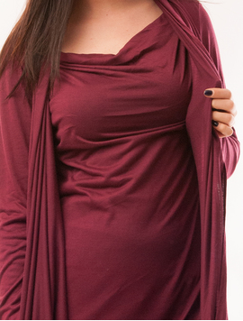 Rochie Dreapta Cu Cardigan Blindness Grena