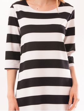 Rochie Dreapta In Dungi Handle Alb Si Negru