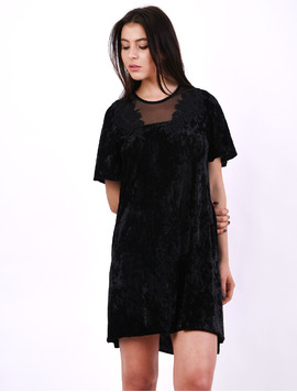 Rochie Dreapta Din Catifea Something Neagra