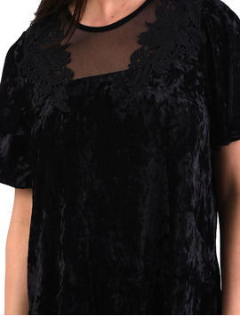 Rochie Dreapta Din Catifea Something Neagra