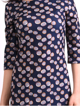 Rochie Dreapta Cu Buline Direction Bleumarin