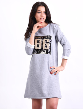 Rochie Dreapta Cu Paiete Across Gri