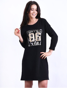 Rochie Dreapta Cu Paiete Across Neagra