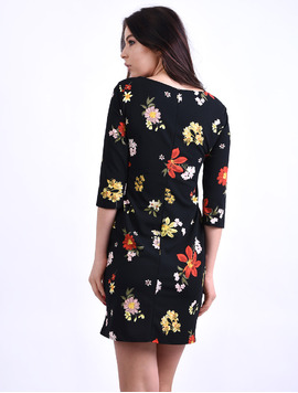 Rochie Dreapta Cu Imprimeu Floral Cloud Neagra