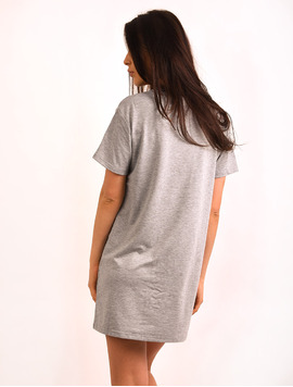 Rochie Dreapta Cu Aplicatii Masks Gri