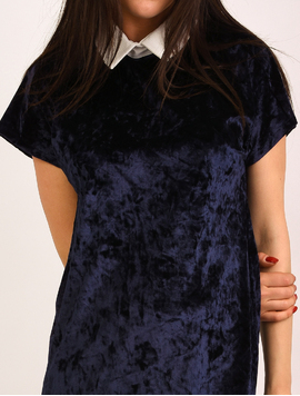 Rochie Dreapta Din Catifea Closer Albastra